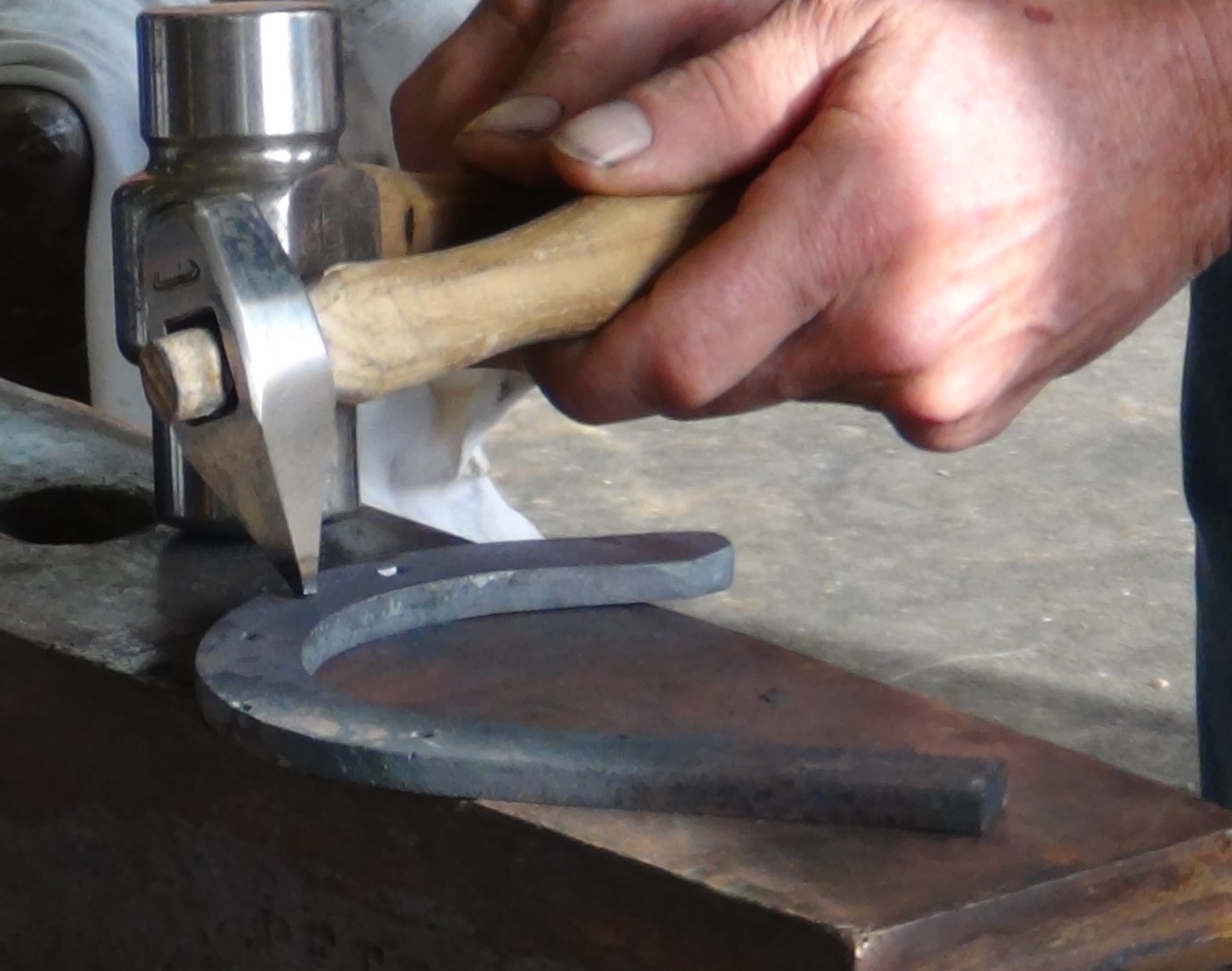 Use hammer to position forepunch to minimize heat build-up in tip. Establish your nail position and punch almost to finish depth.