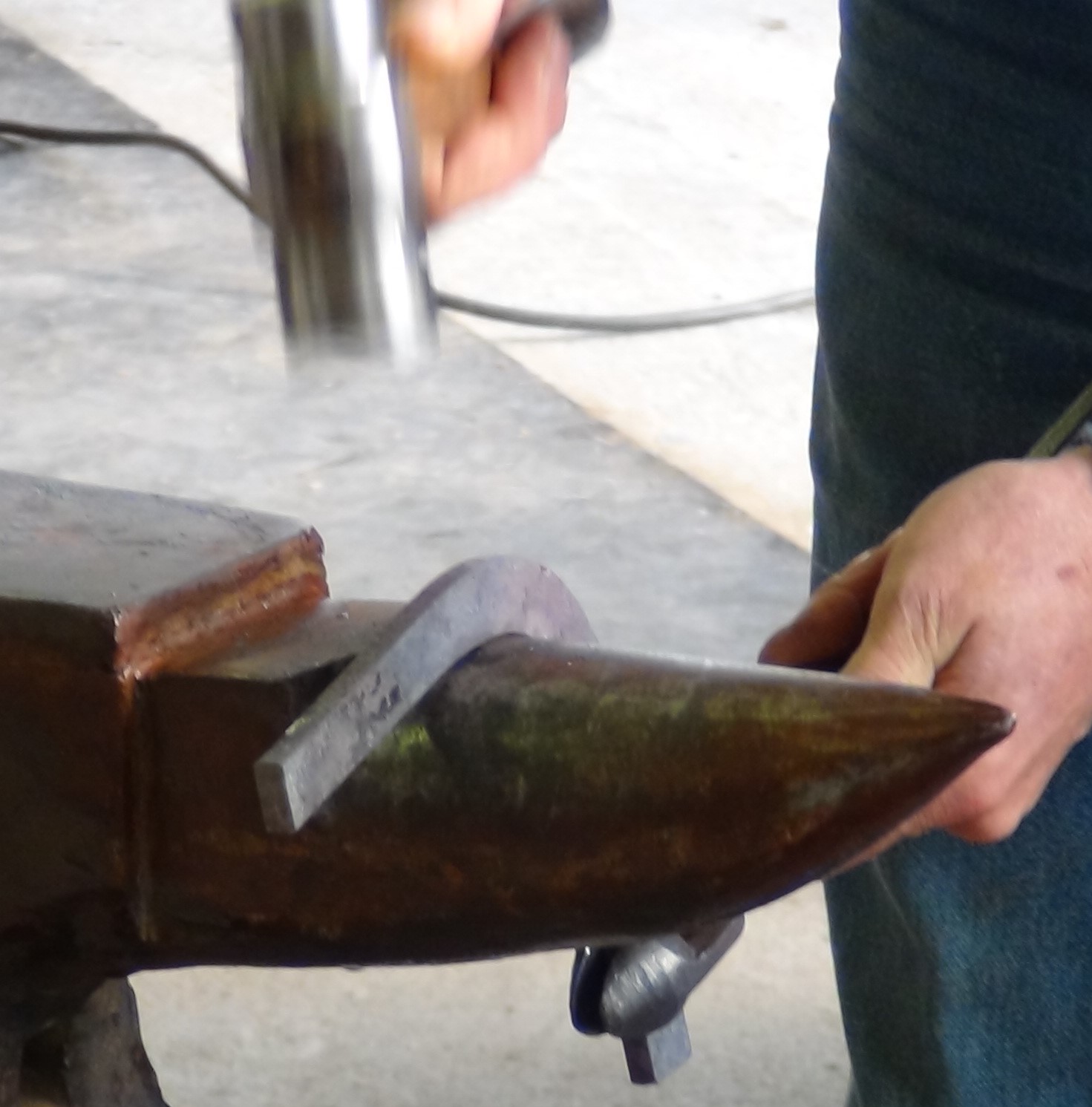 Keep stock in line and flat as you put toe in.
