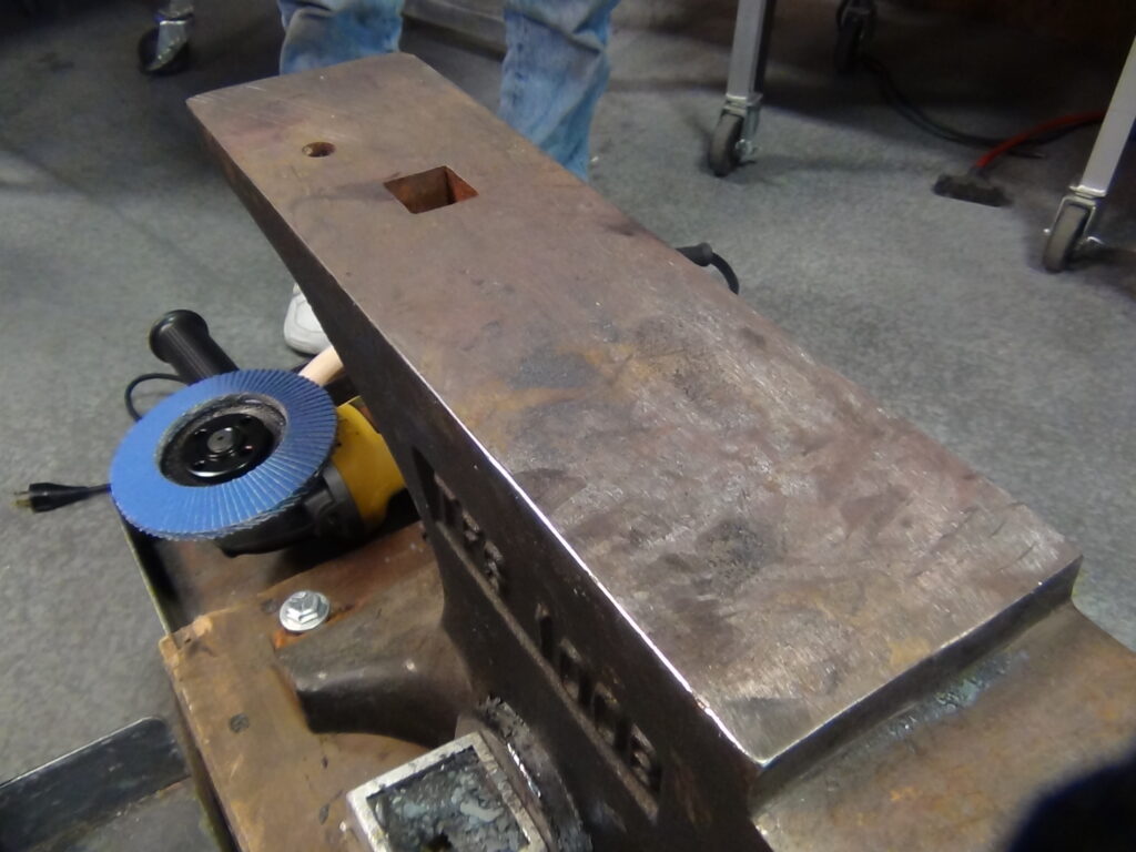 This anvil has not been modified and all edges are relatively sharp.